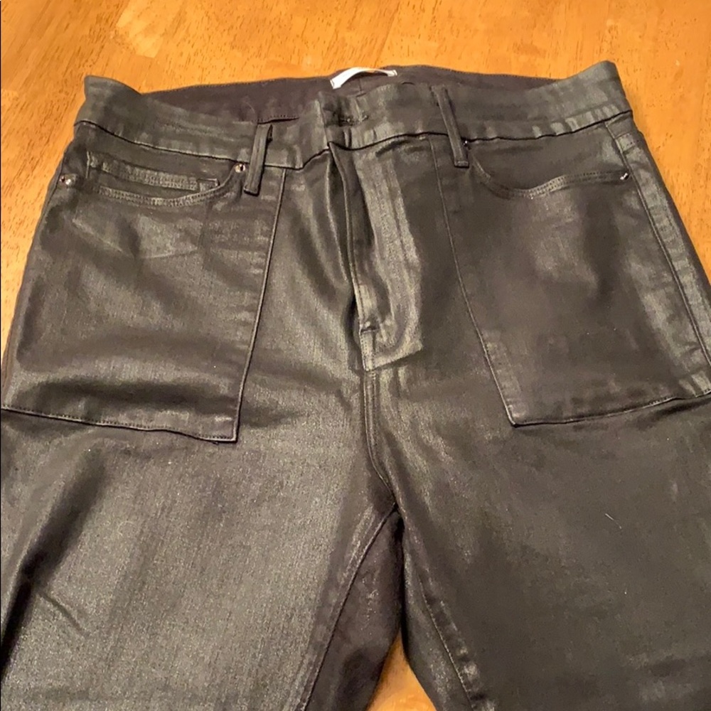 Good American Waxed Black Skinny Jeans
